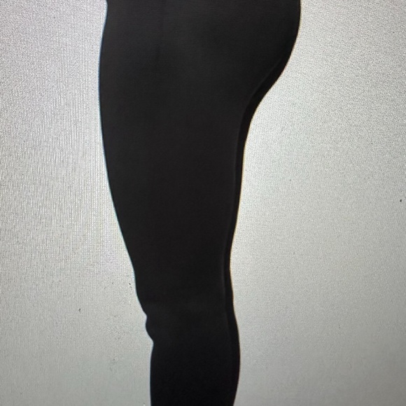 NEW- Black 2 piece pant set- Ruffled hem top with deep V Neck & fitted pants. - Picture 4 of 6